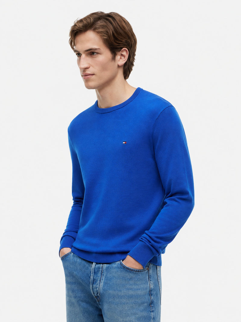 Crew Neck Solid Pullover