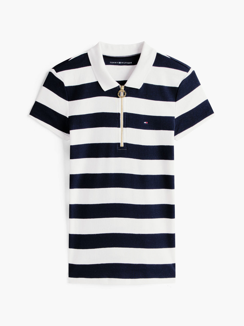 Stripe Slim Fit Half Sleeve Ribbed Polo