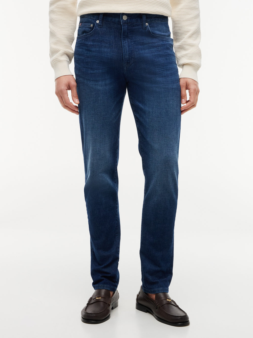 Men Bleecker Slim Tapered Dark Wash Jeans