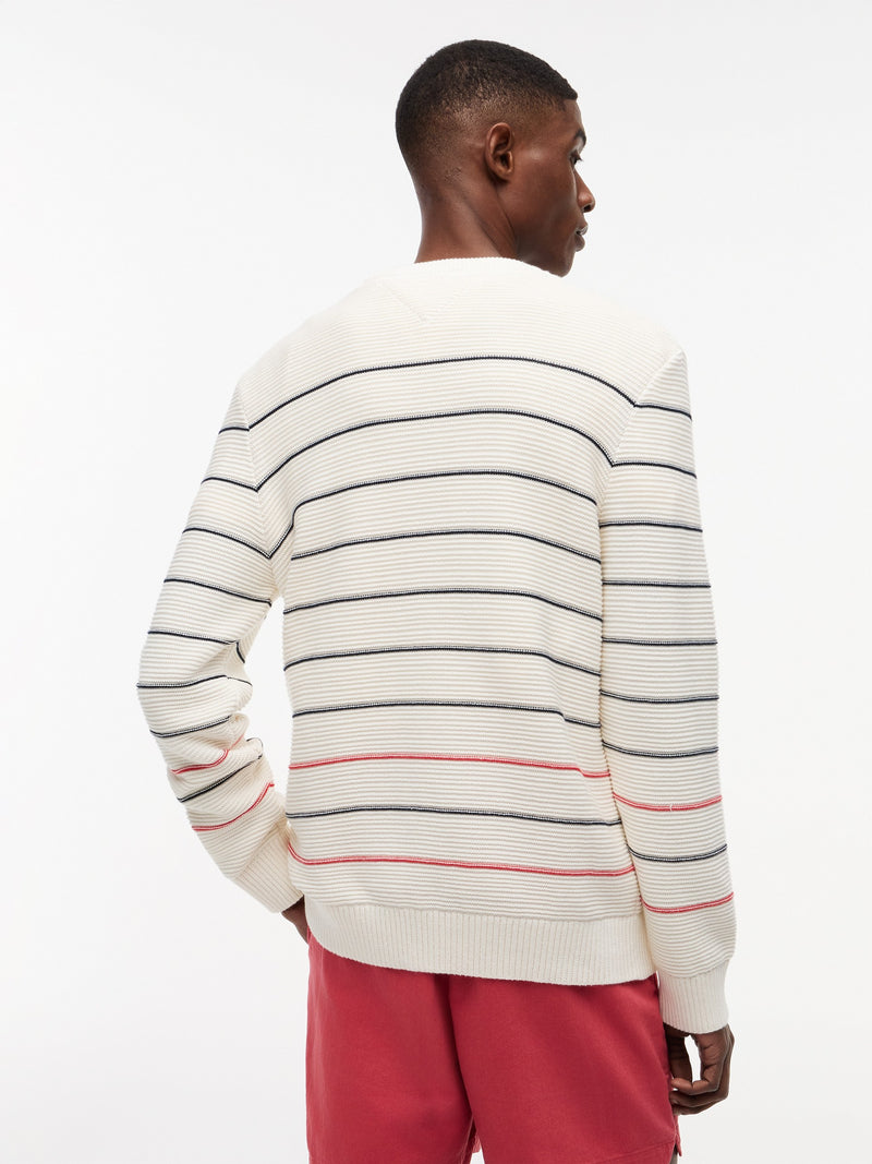 Slim Fit Stripe Loose Knit Pullover