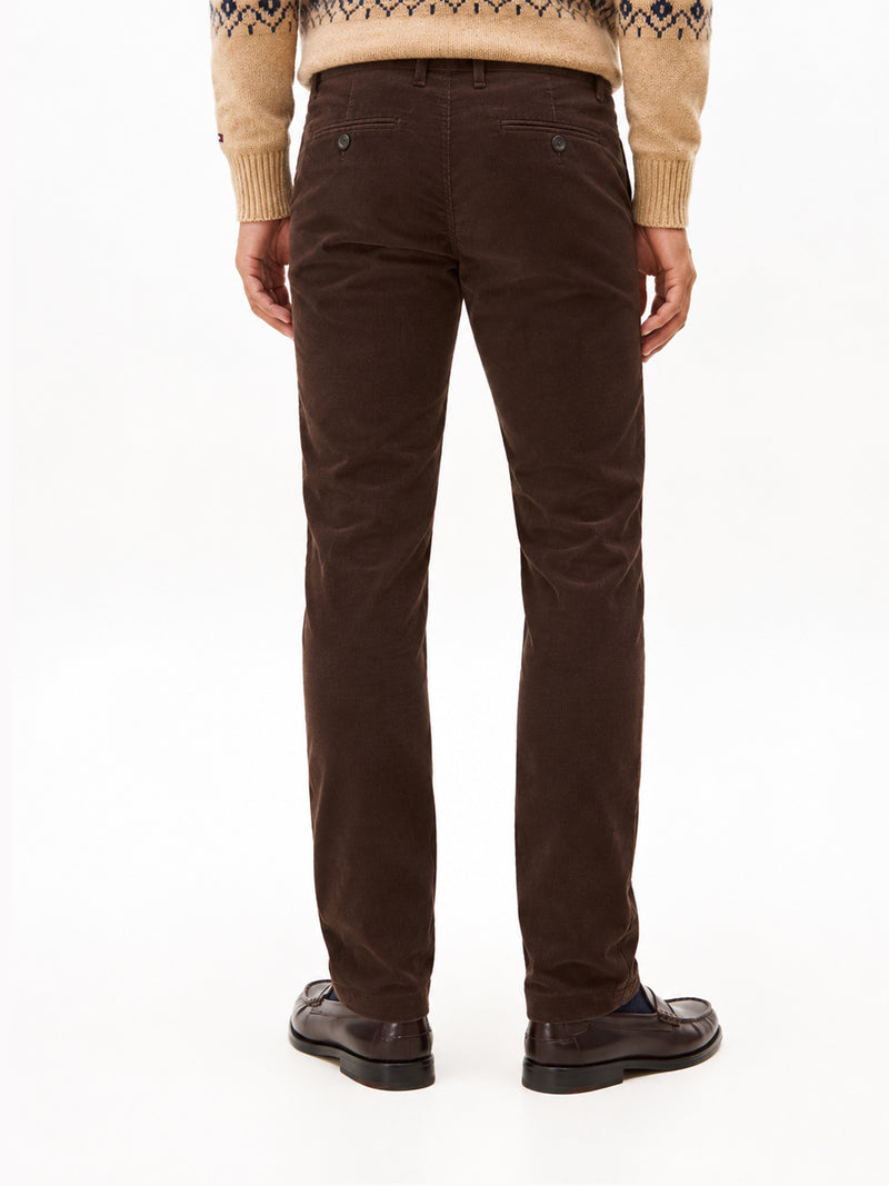Men Slim Straight Fit Corduroy Trouser