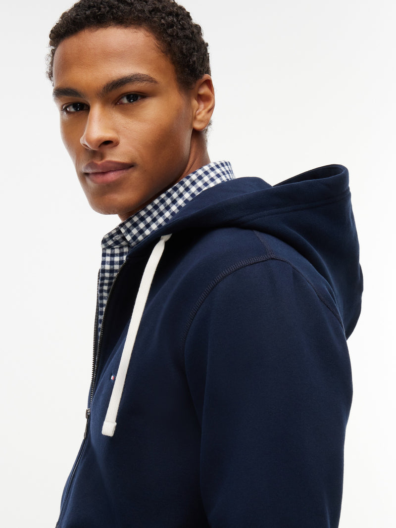 Zip Thru Solid Fleece Hoodie