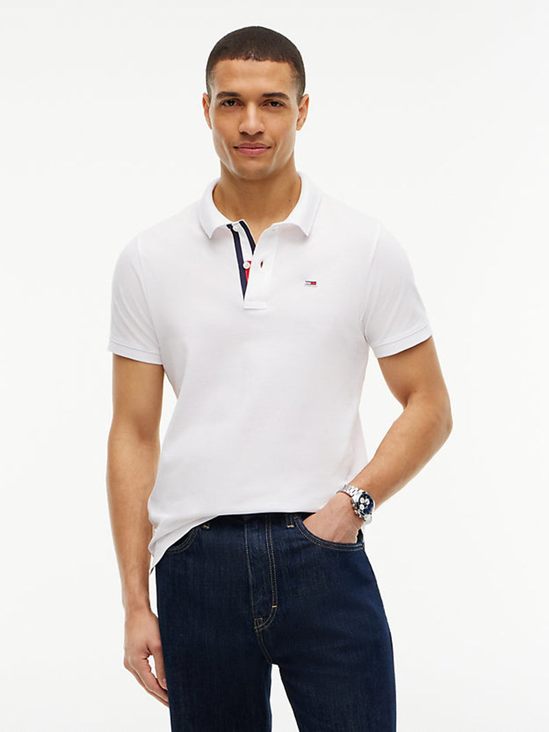 Slim Fit Contrast Placket Polo