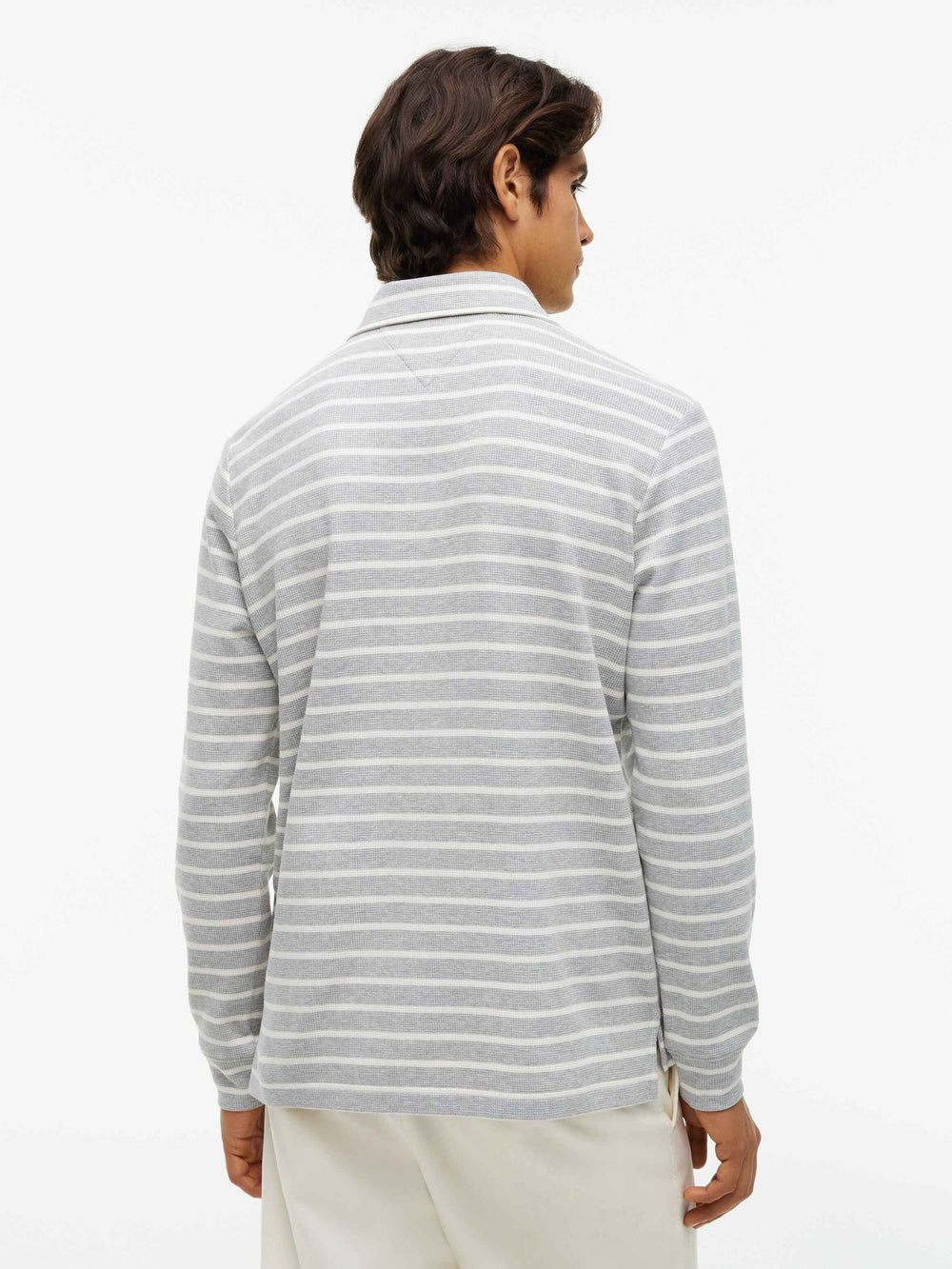Long Sleeve Solid Textured Polo