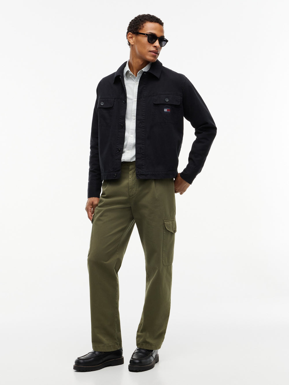 Oversized Fit Solid Overshirt Shirt
