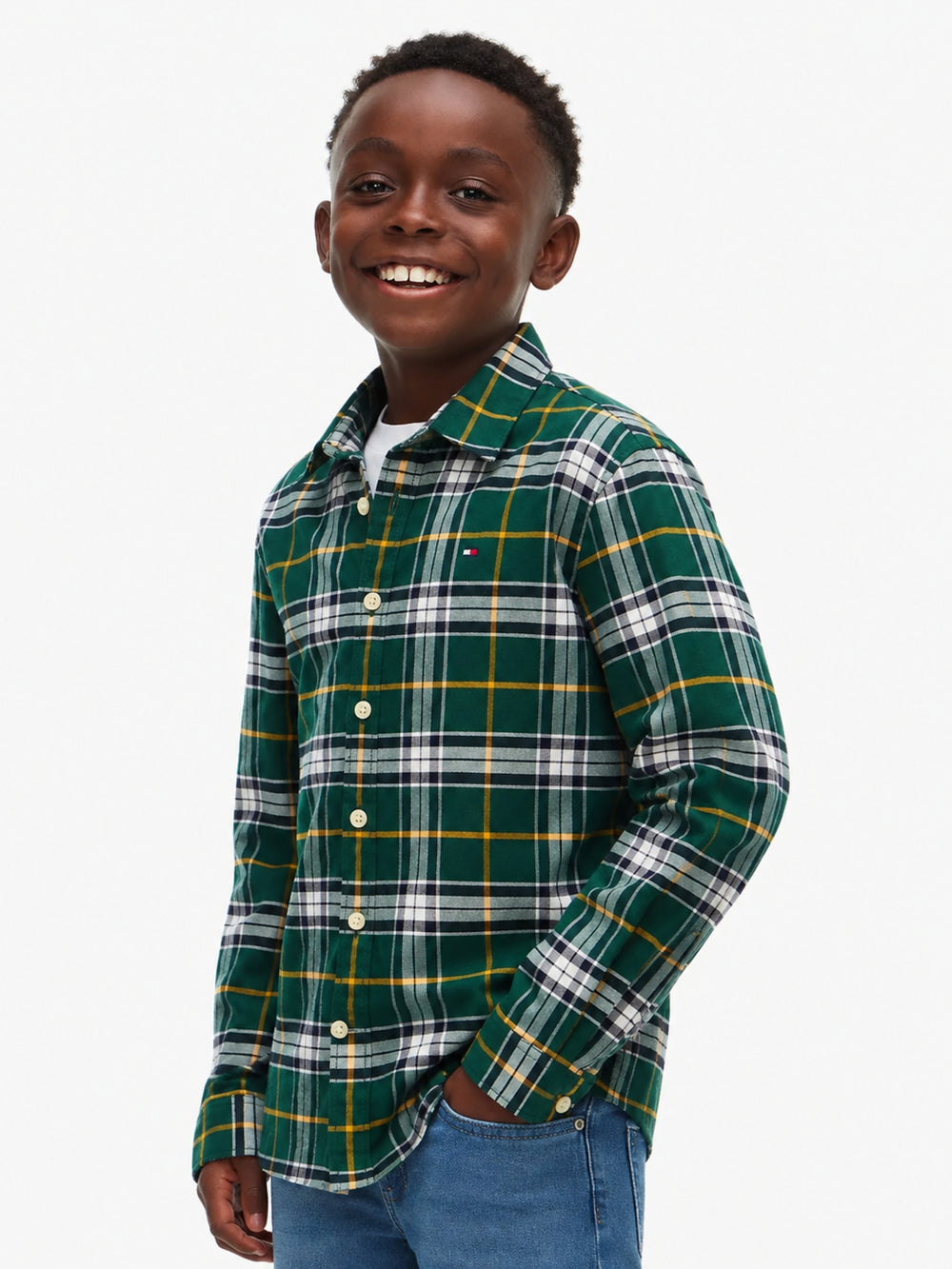 Kids Stretch Check Shirt