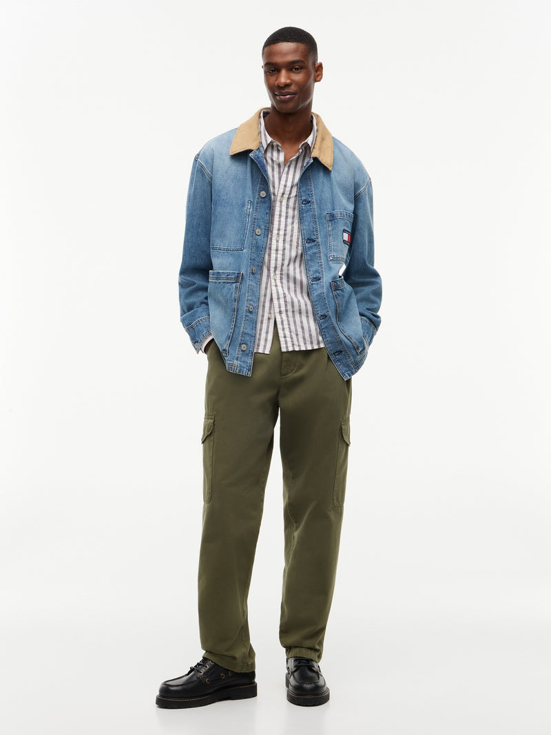 Boxy Fit Stripe Textured Shirt