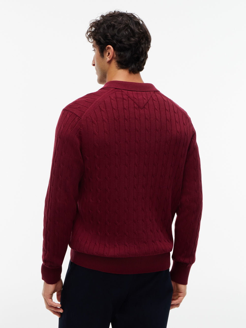 Cable Knit Button Placket Sweater