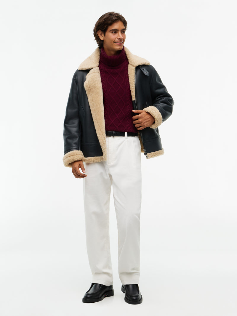 Relaxed Fit Leather Jacket