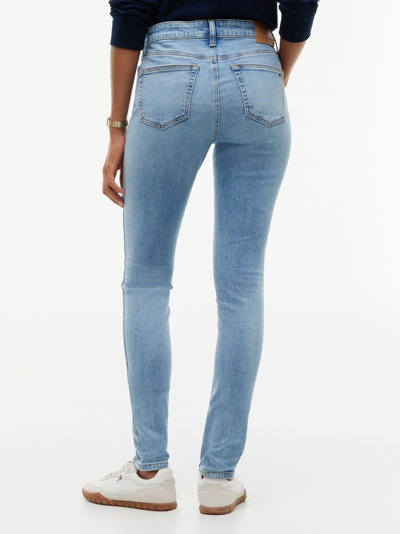 Mid Rise Light Wash Stretch Skinny Jeans