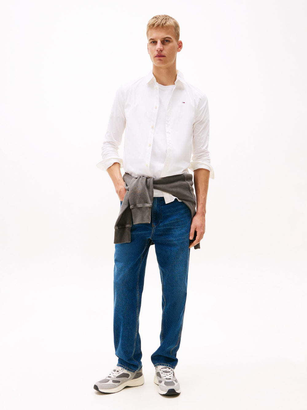 Slim Fit Solid Stretch Poplin Shirt