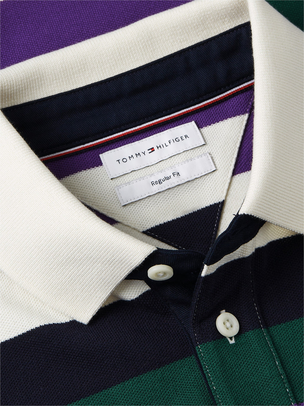 Regular Fit Striped Pique Polo