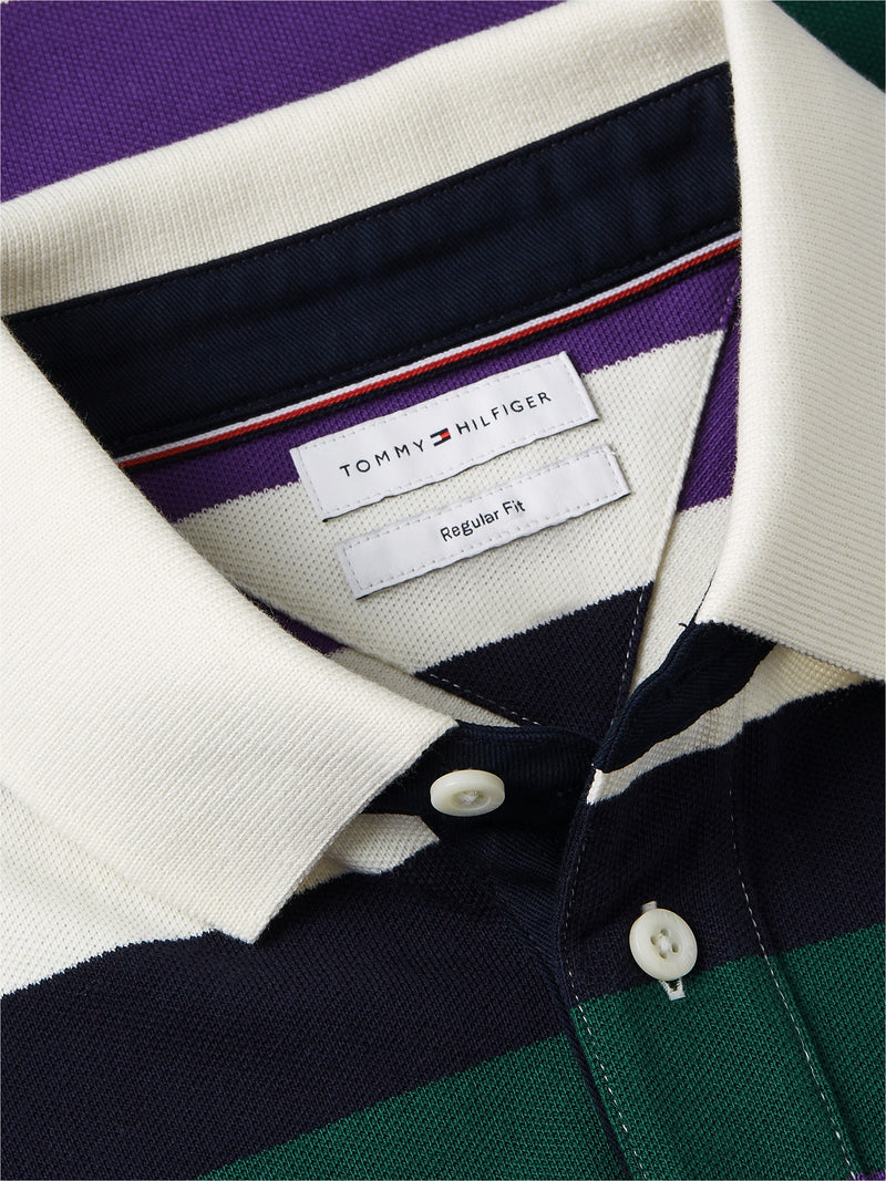 Regular Fit Striped Pique Polo