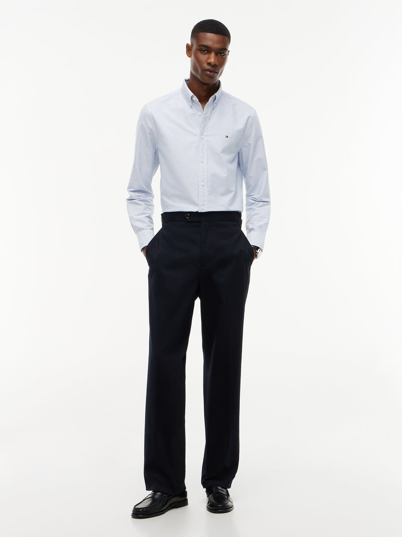 Relaxed Fit Pleated Twill Trouser
