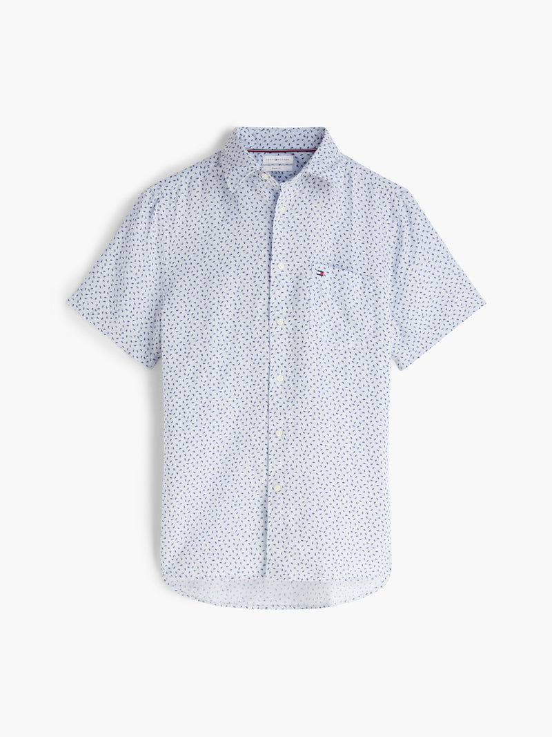 Regular Fit Print Linen Shirt