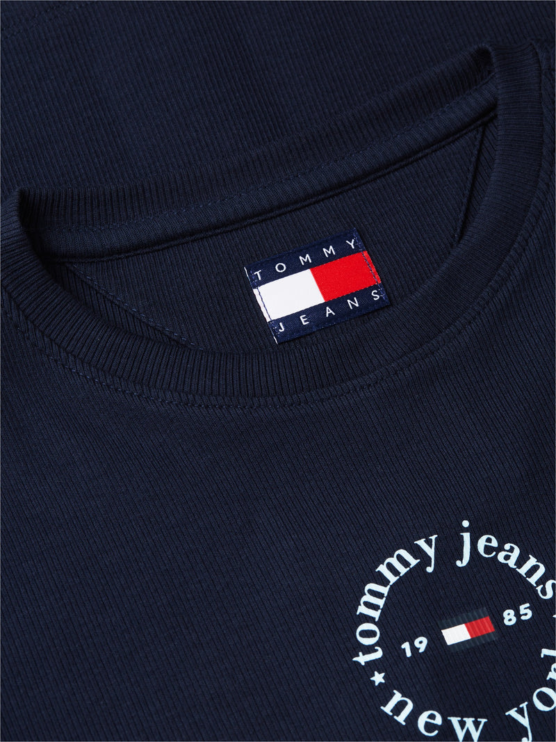 Solid Slim Fit Half Sleeve Ribbed T-Shirt