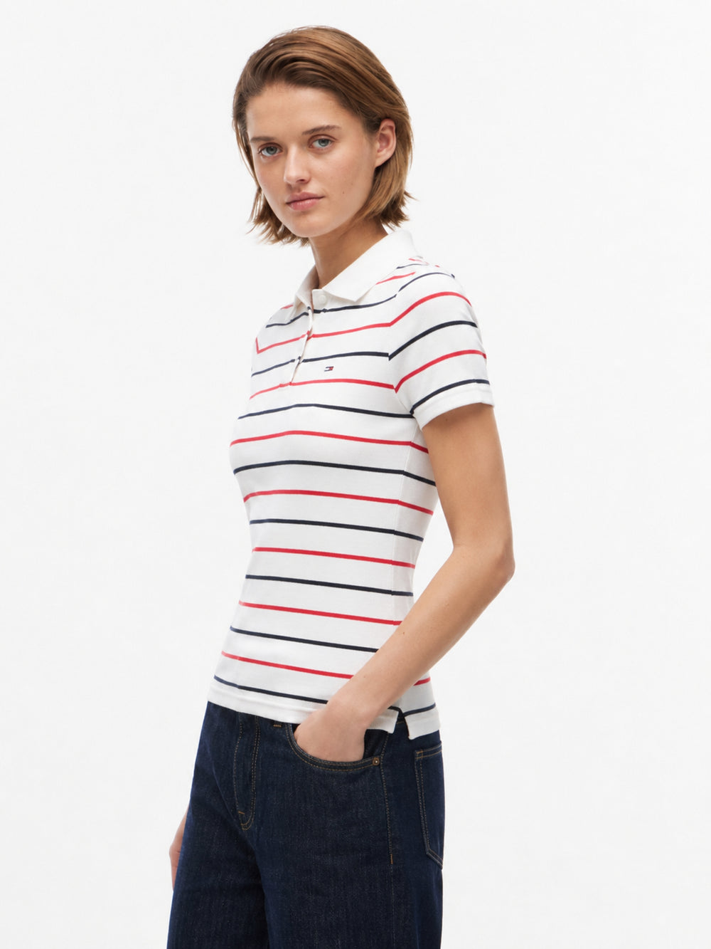 Stripe Slim Fit Half Sleeve Ribbed T-Shirt