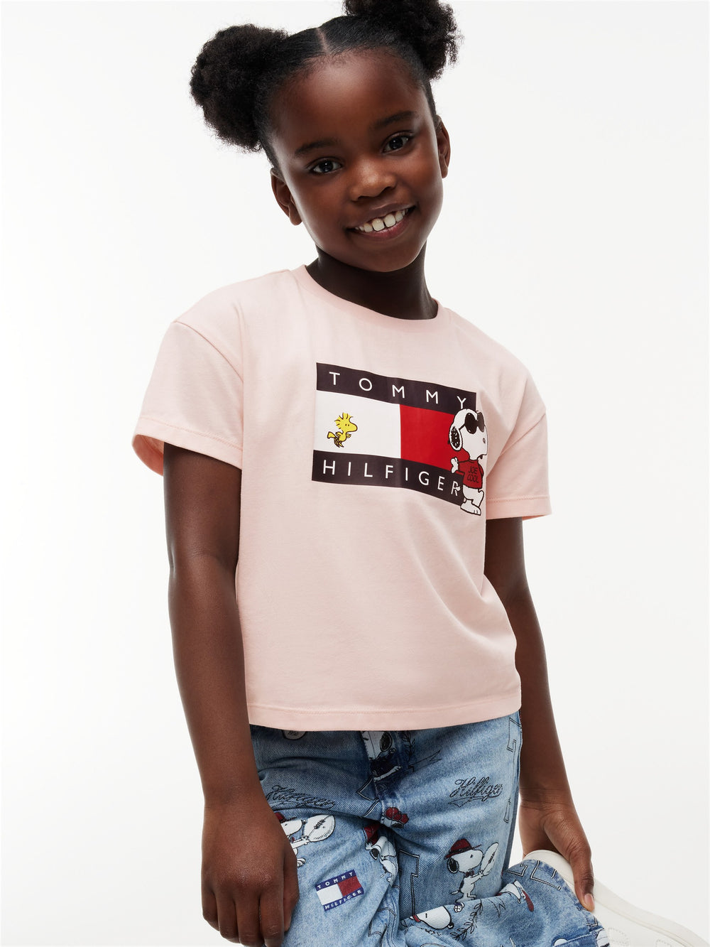 Kids Peanut Graphic Stretch T-Shirt Whimsy Pink