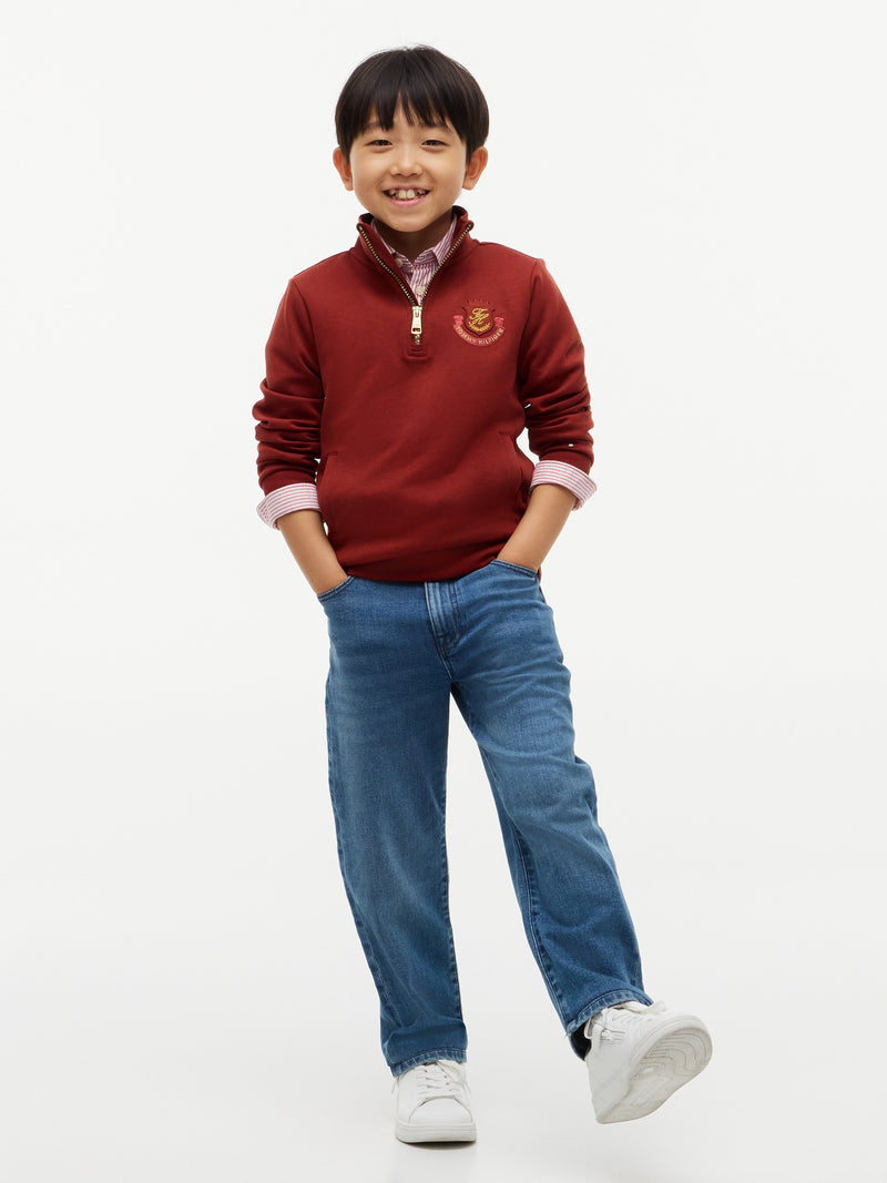 Kids Interlock Quarter Zip Sweatshirt