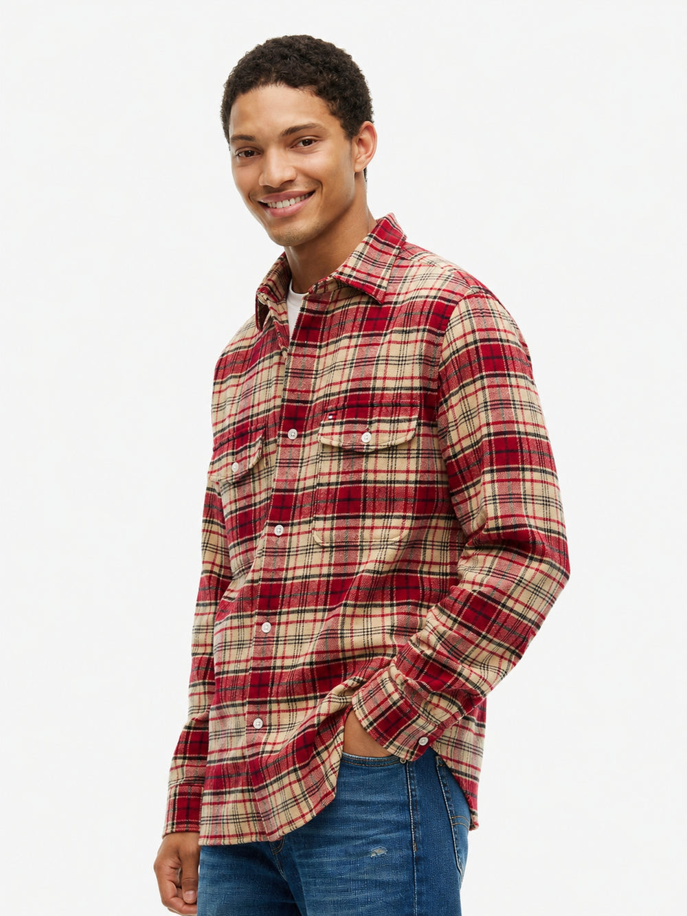 Relaxed Fit Shacket Flannel Shirt