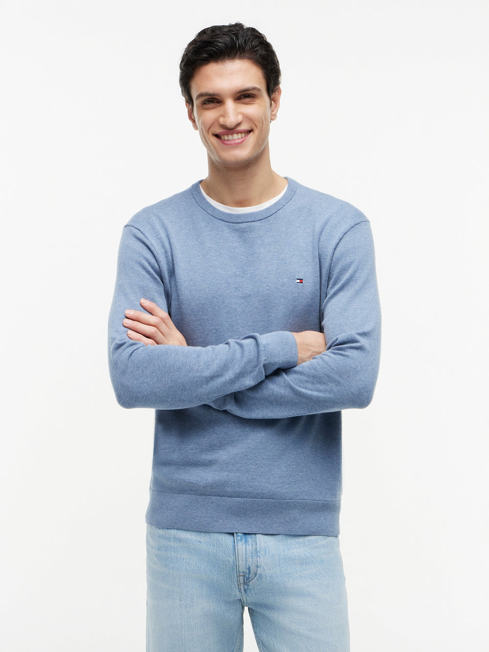 Crew Neck Solid Pullover