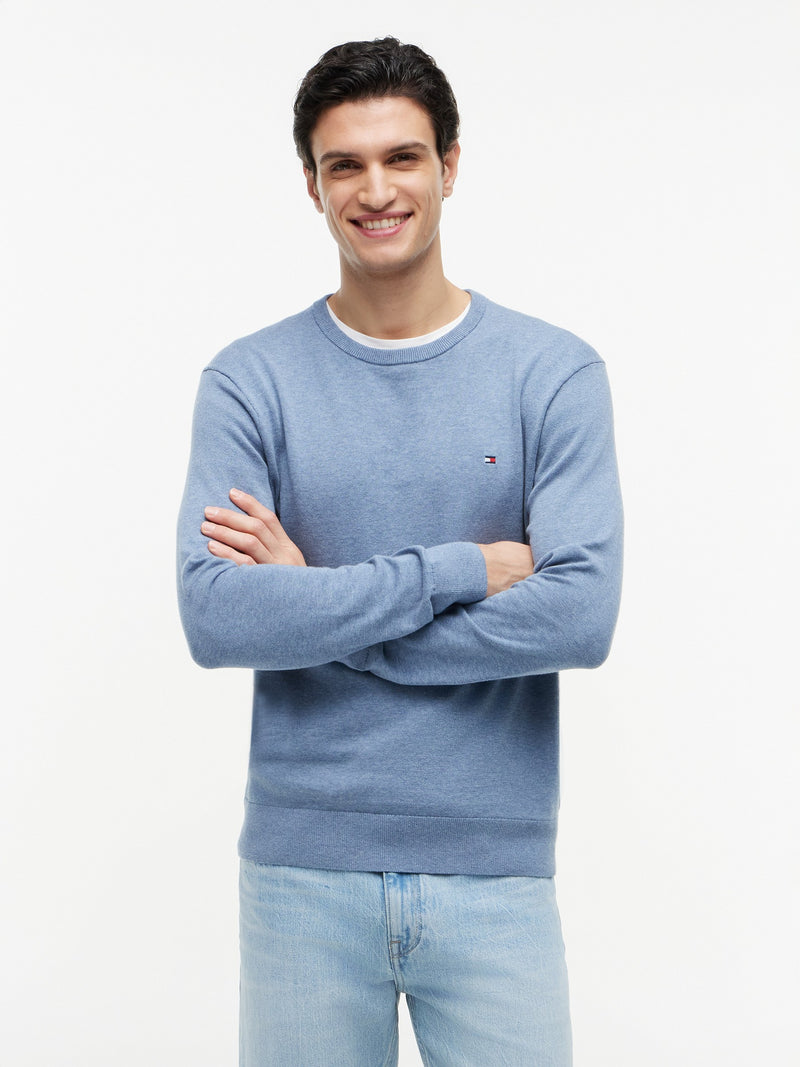 Crew Neck Solid Pullover