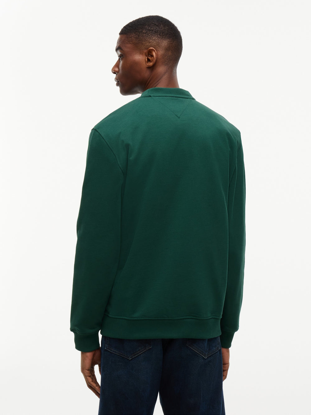 Regular Fit Diagonal Terry Crew Neck Sweatshirt