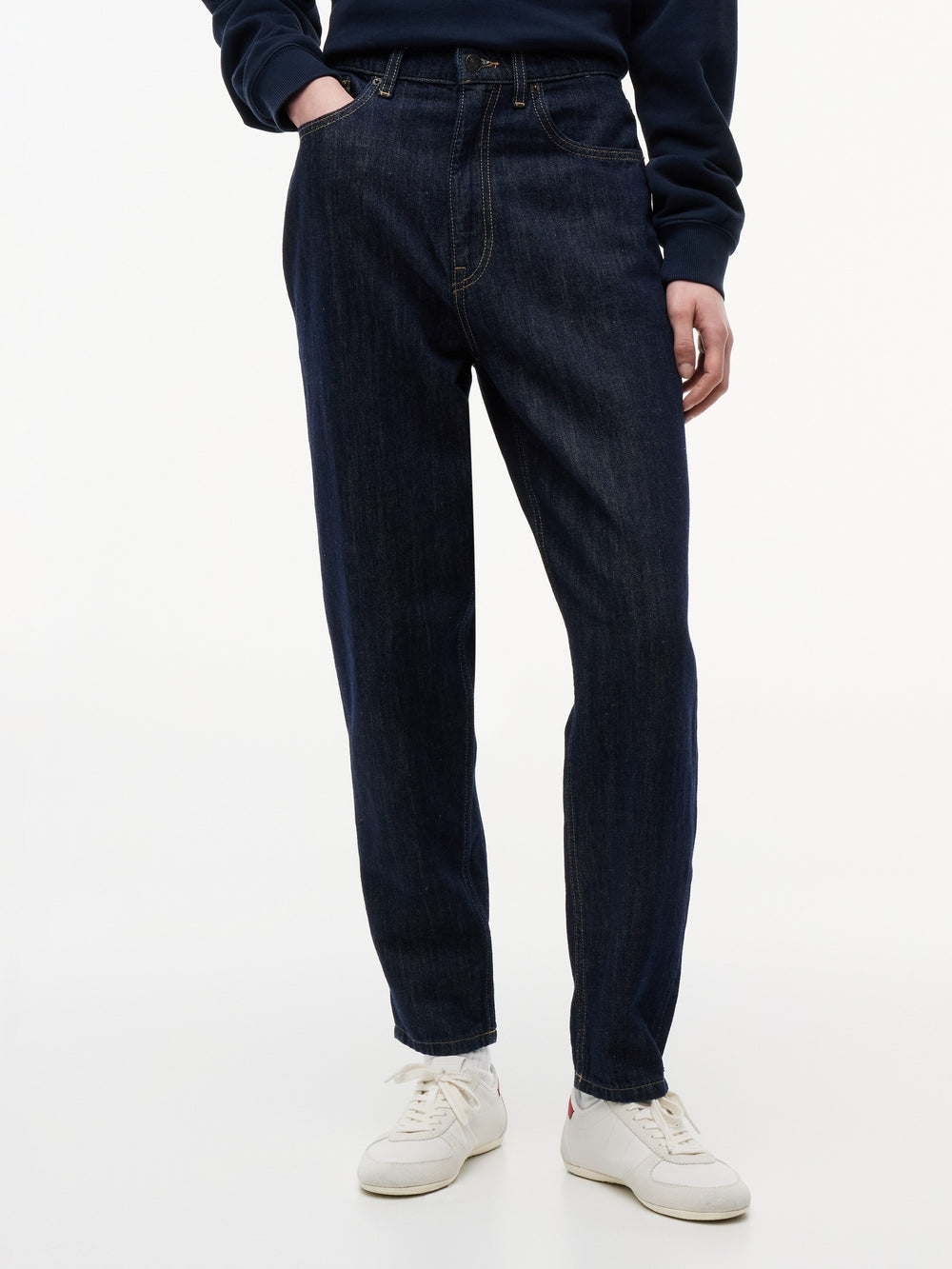 Mid Rise Dark Wash Mom Jeans