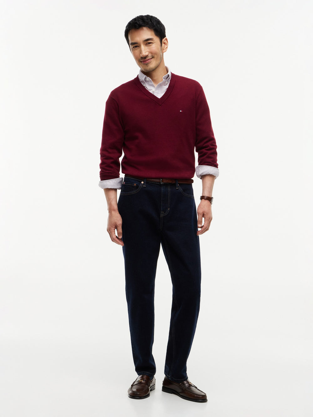 V Neck Cotton Cashmere Sweater