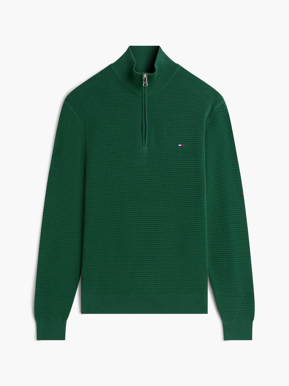 Quarter Zip Textured Solid Sweater