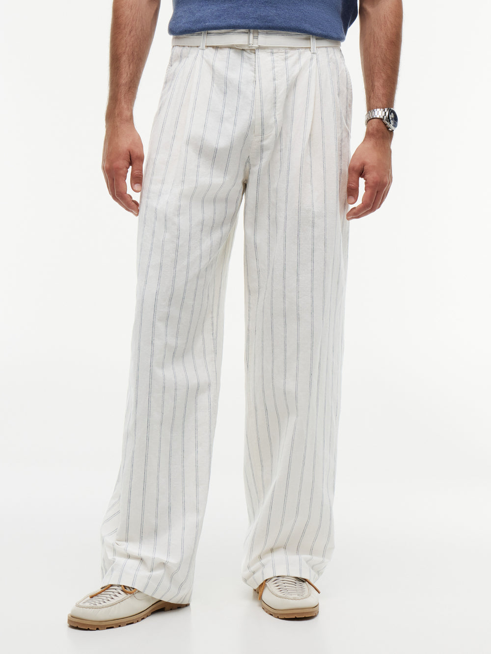 Grand Loose Pleated Linen Trouser