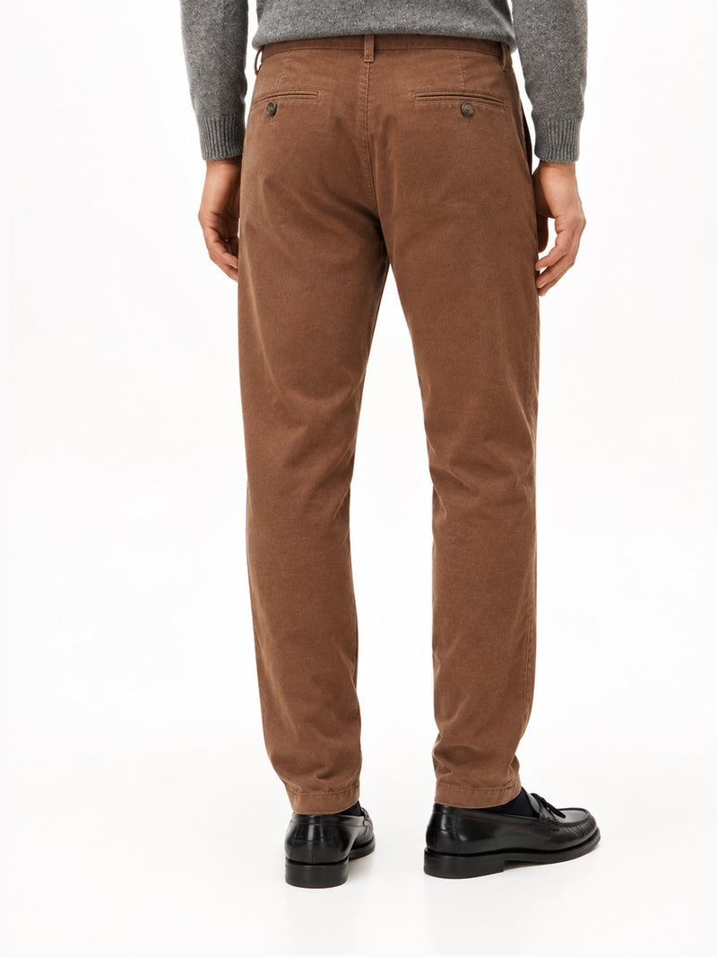 Men Slim Straight Fit Corduroy Trouser