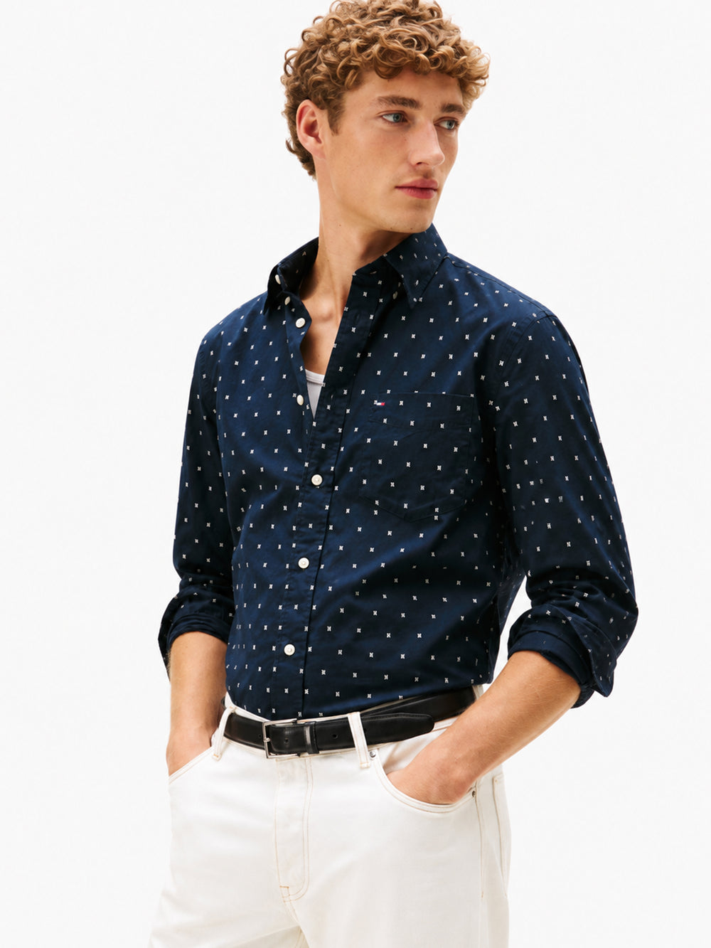 Regular Fit Poplin Print Shirt