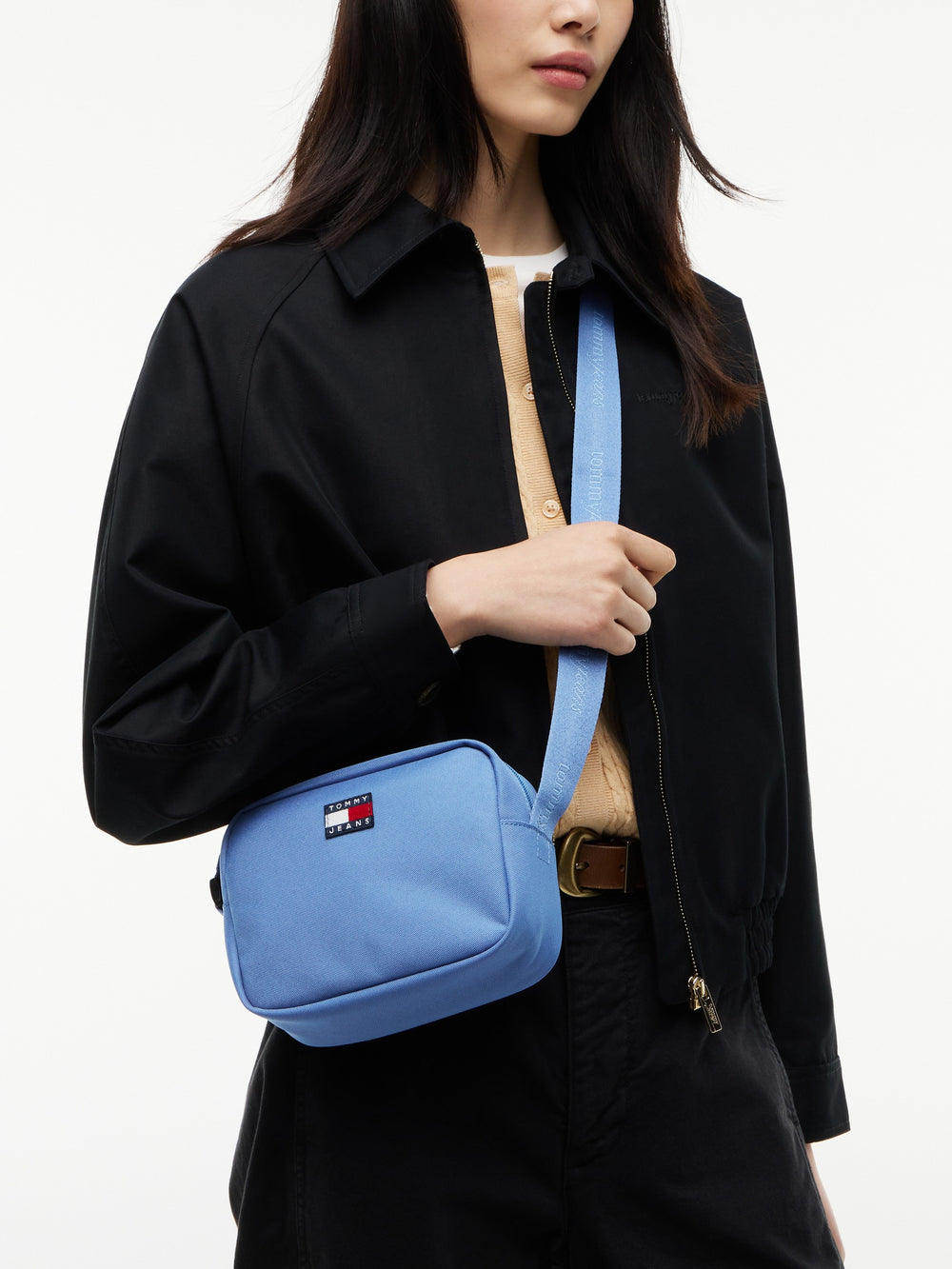 Solid Polyester Crossbody Bag