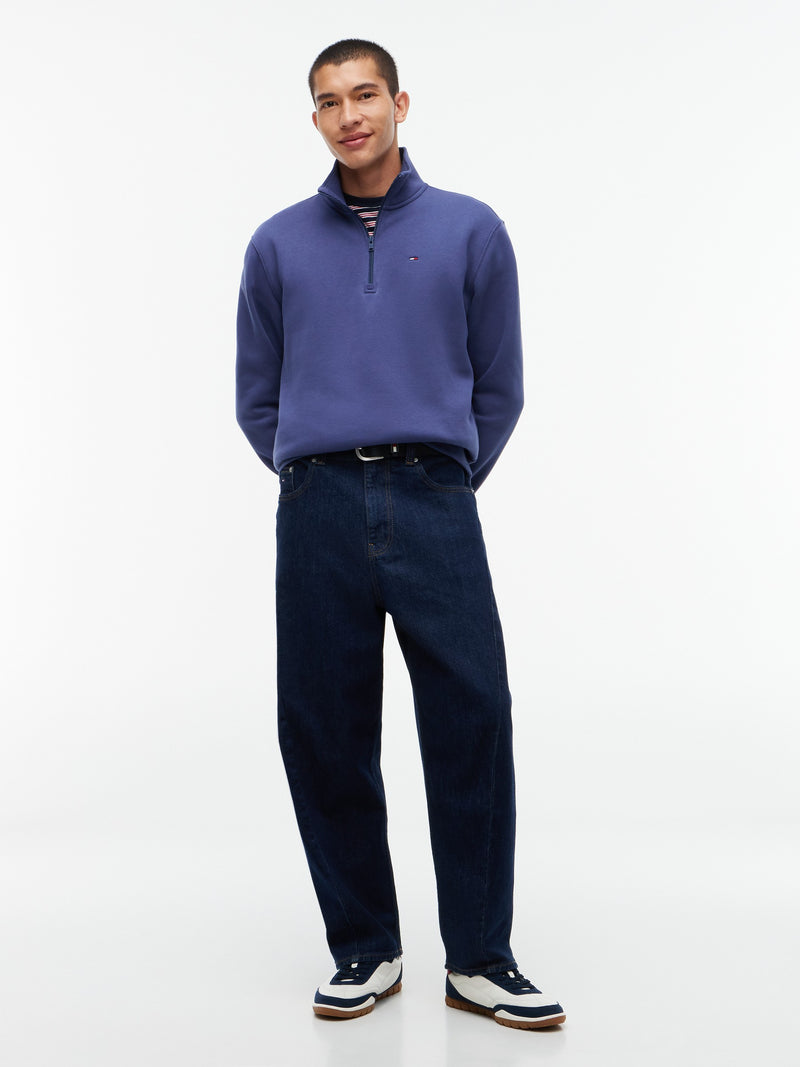 Regular Fit Brushed Fleece Quarter Zip Sweatshirt