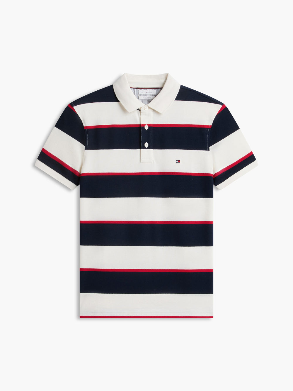 Slim Fit Striped Pique Polo