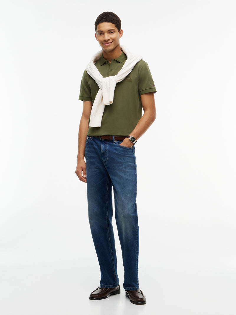 Regular Fit Tonal Graphic Interlock Polo