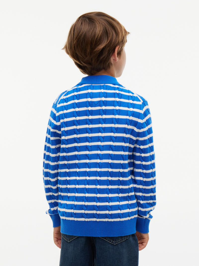 Kids Cable Knit Sweater Polo
