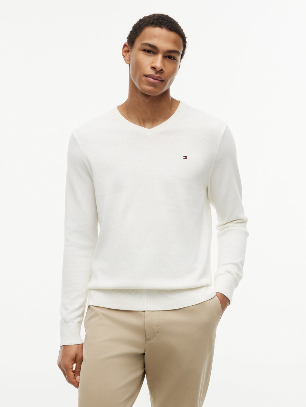 V Neck Solid Sweater