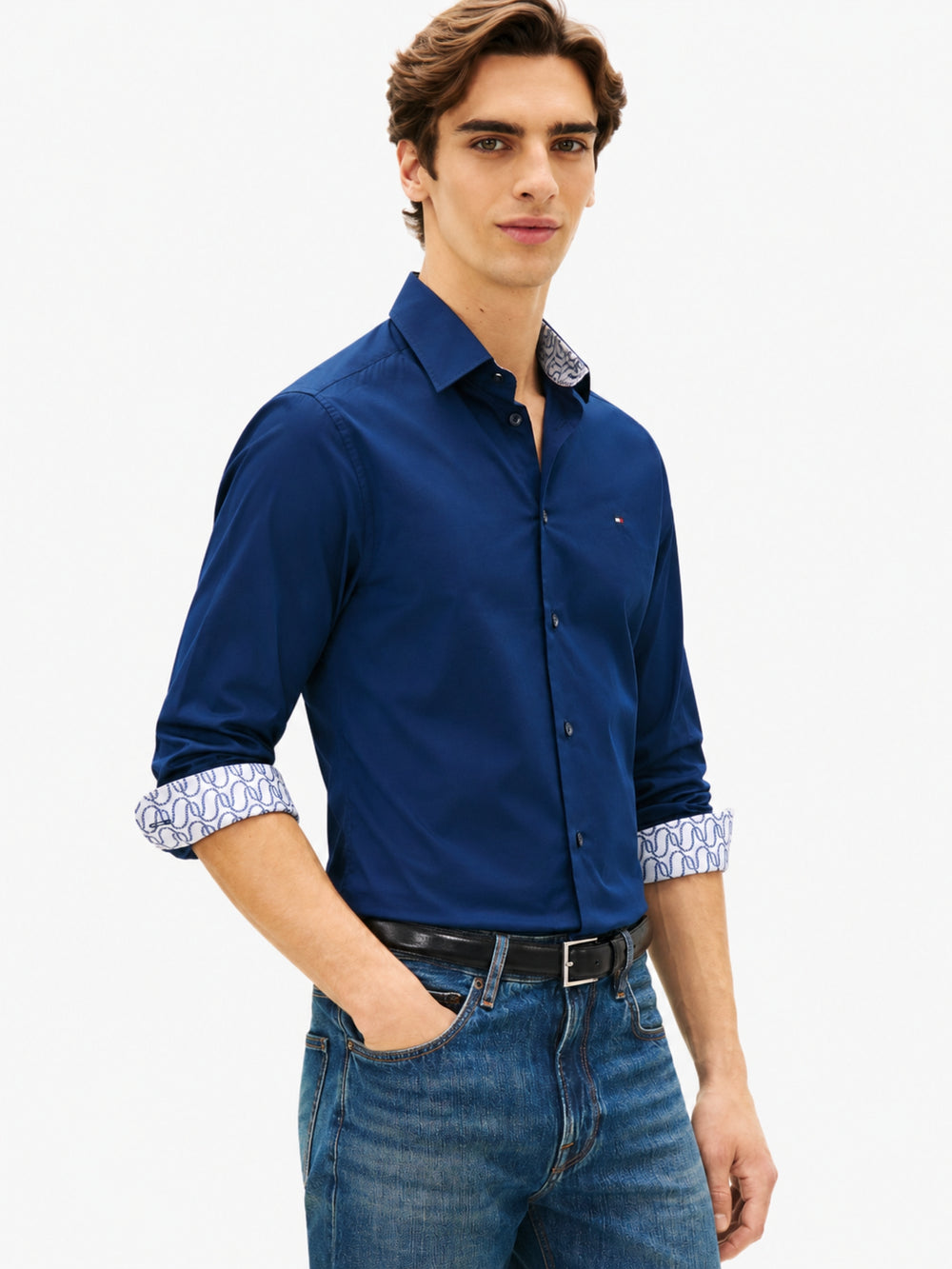 Slim Fit Solid Poplin Shirt