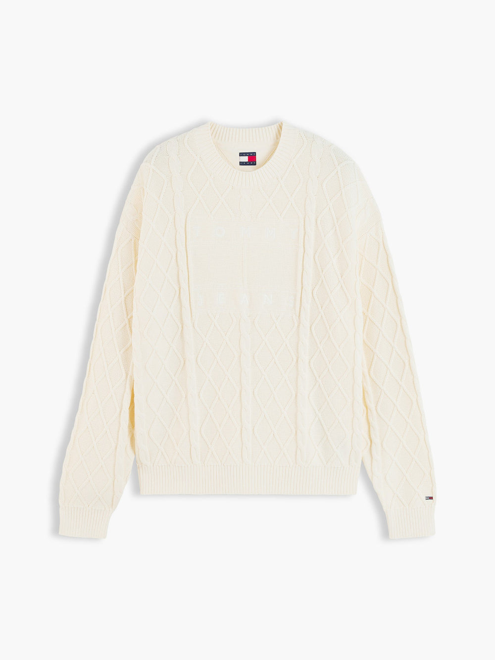 Relaxed Fit Badge Cable Knit Pullover