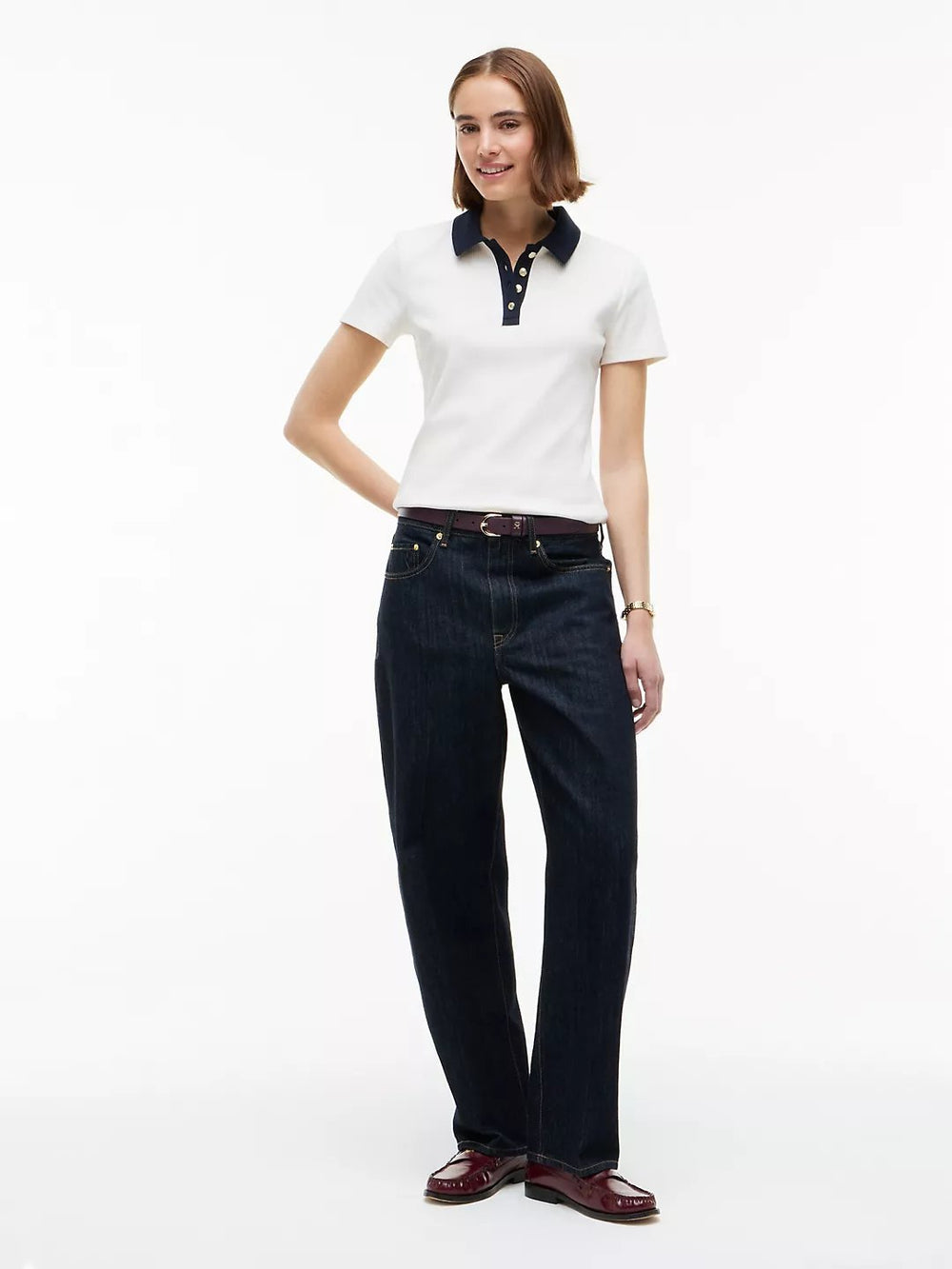 Solid Slim Fit Half Sleeve Ribbed Polo
