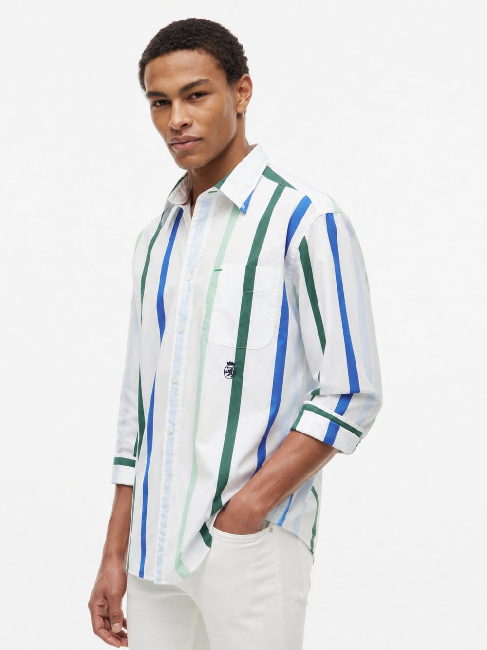 Boxy Fit Stripe Poplin Shirt