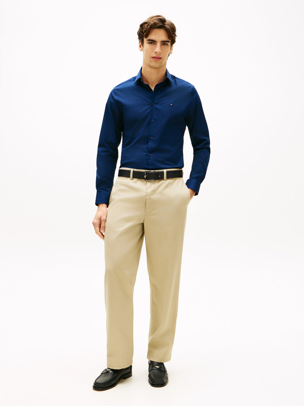 Slim Fit Solid Poplin Shirt