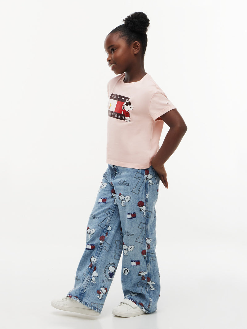 Kids Peanut Graphic Stretch T-Shirt Whimsy Pink