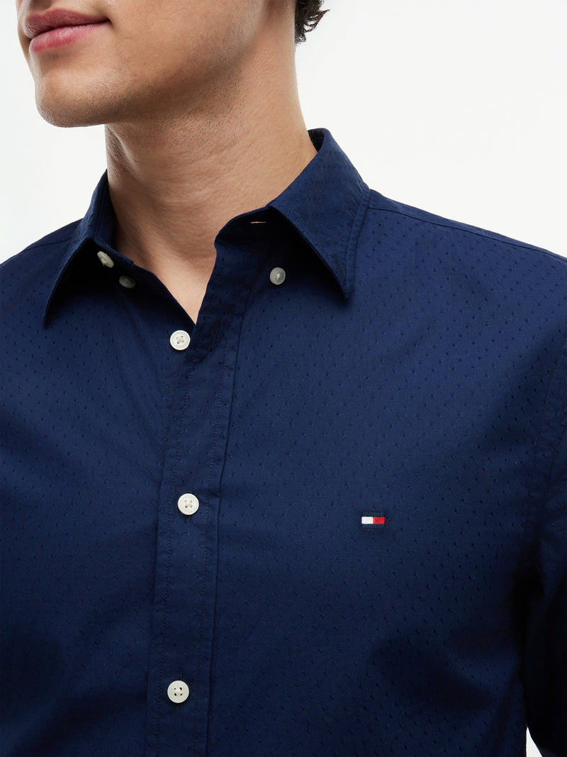 Slim Fit Texture Poplin Shirt