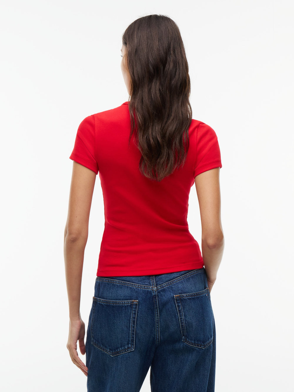 Solid Slim Fit Half Sleeve Ribbed T-Shirt