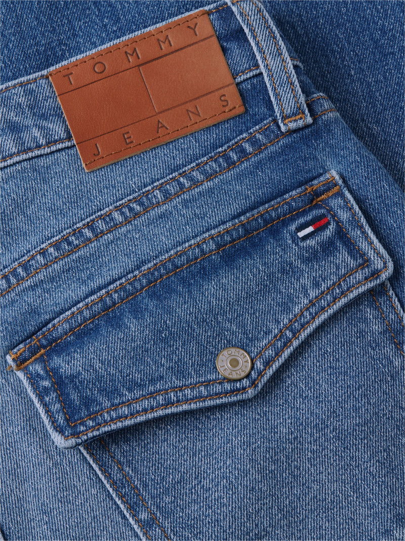 Mid Rise Mid Wash Stretch Bootcut Jeans