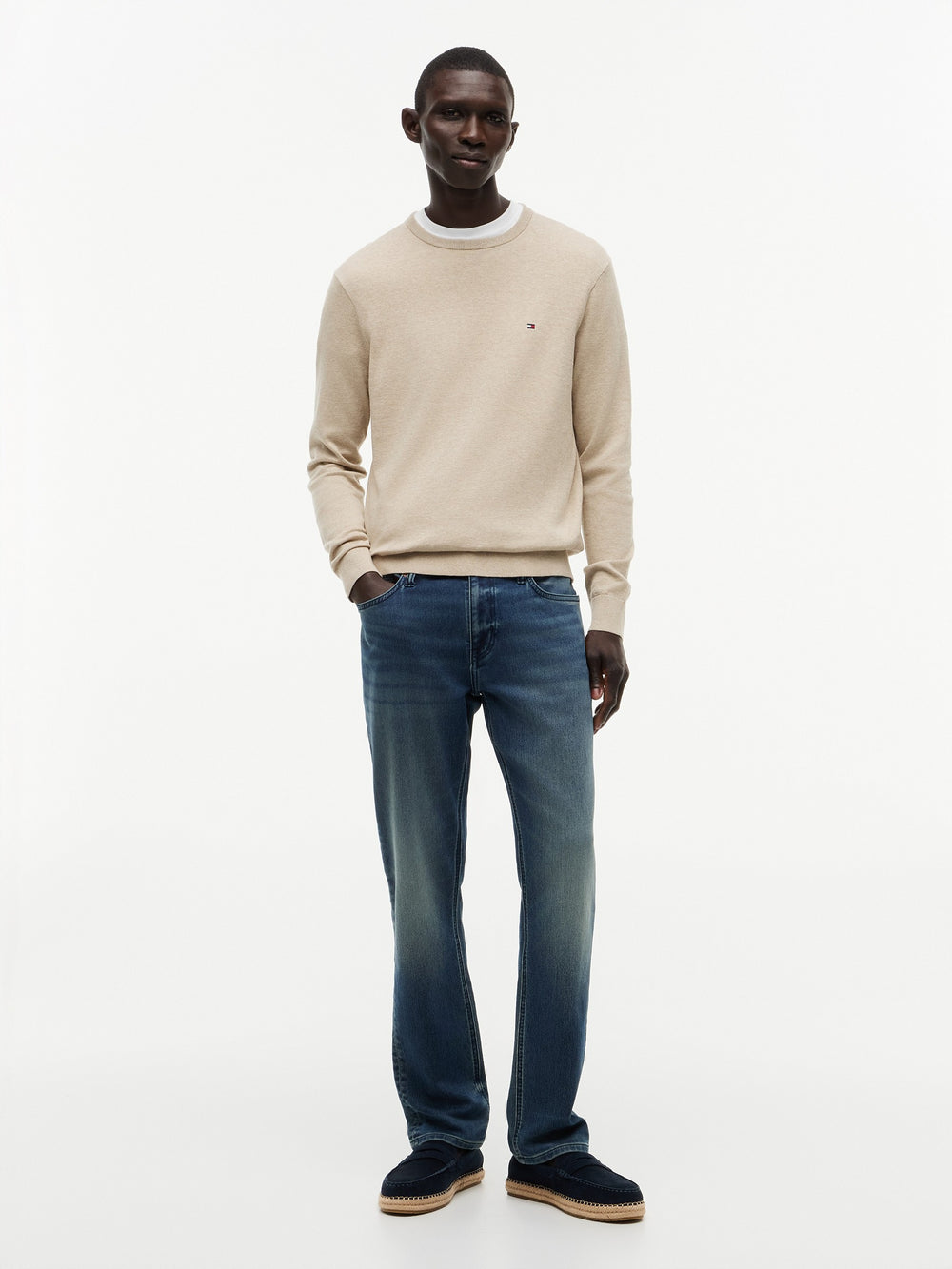 Crew Neck Solid Pullover