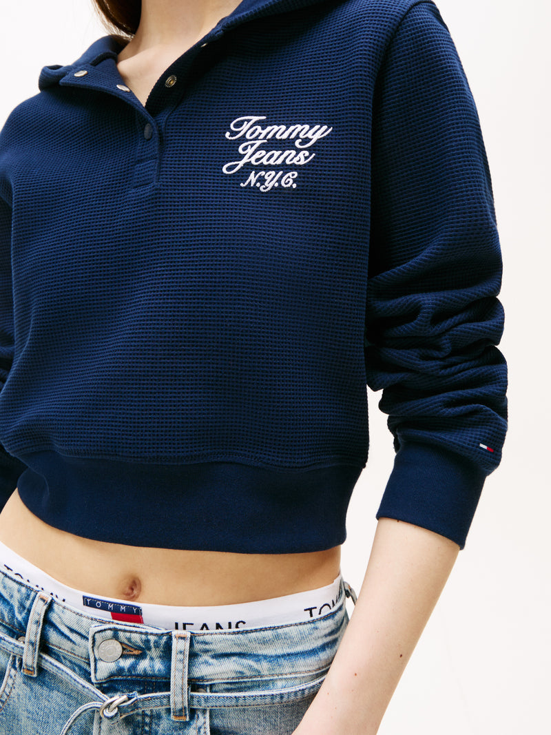 Crop Fit Terry Pullover